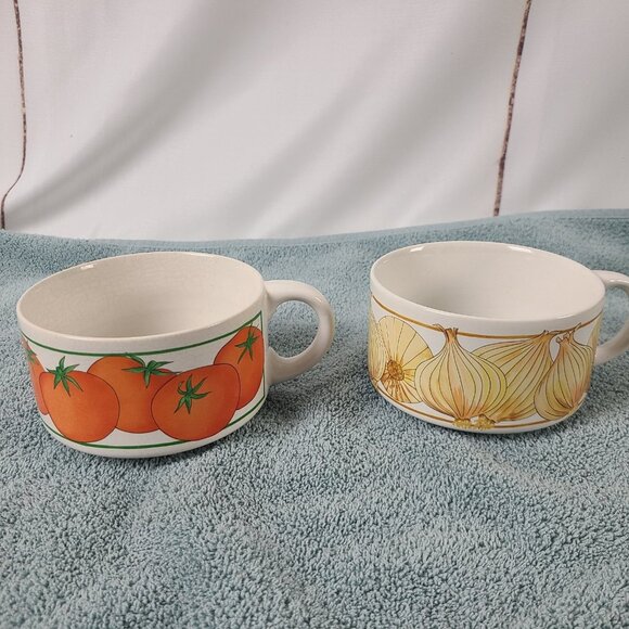 Peterman Other - Peterman Soup Mugs Recipe on Back Lot of 2 Cream of Tomato/Onion
